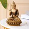Buddha Statue 8 Inch Brass Buddha Idol Sculpture for Home Living Room Zen Decor - Perfect Gift for Spiritual Meditation Shrine